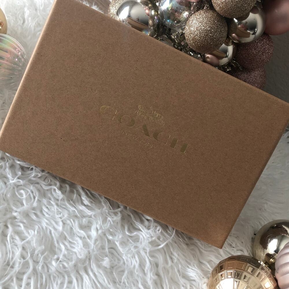 New Coach Boxed Mini Wallet On A Chain In Signature Canvas With Heart Print - Picture 11 of 12